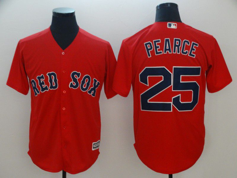 Men Boston Red Sox 25 Pearce Red Game MLB Jerseys